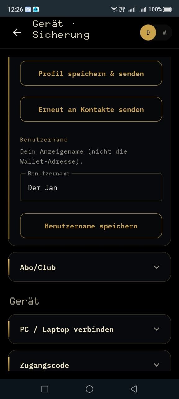 Bluebird Profil und Benutzername